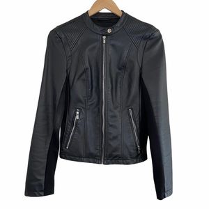 EXPRESS Black Faux Leather Moto Jacket Sz S